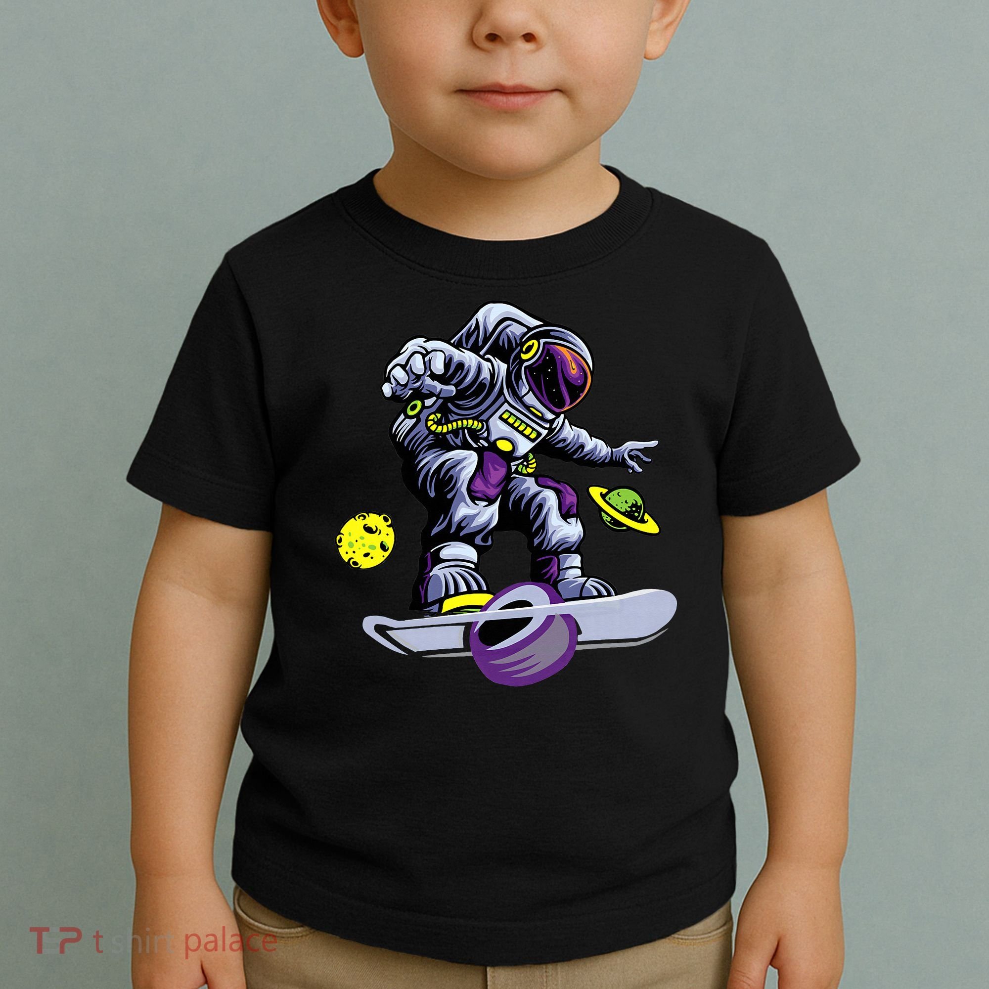 Skating astronaut on onewheel skateboard Toddler T-Shirt