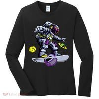 Skating astronaut on onewheel skateboard Women's Long Sleeve Shirt thumb 0