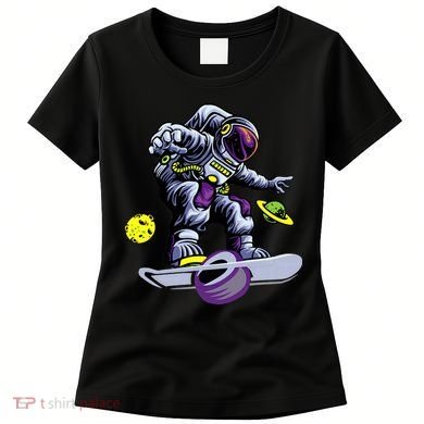 Skating astronaut on onewheel skateboard Women's T-Shirt