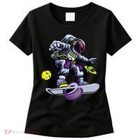 Skating astronaut on onewheel skateboard Women's T-Shirt thumb 0