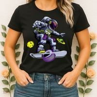 Skating astronaut on onewheel skateboard Women's T-Shirt thumb 2