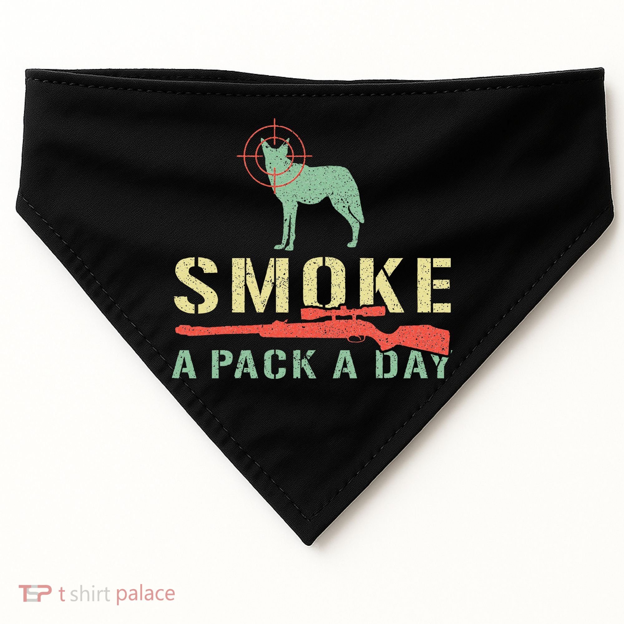 Smoke A Pack A Day Coyote Hunting USA-Made Doggie Bandana