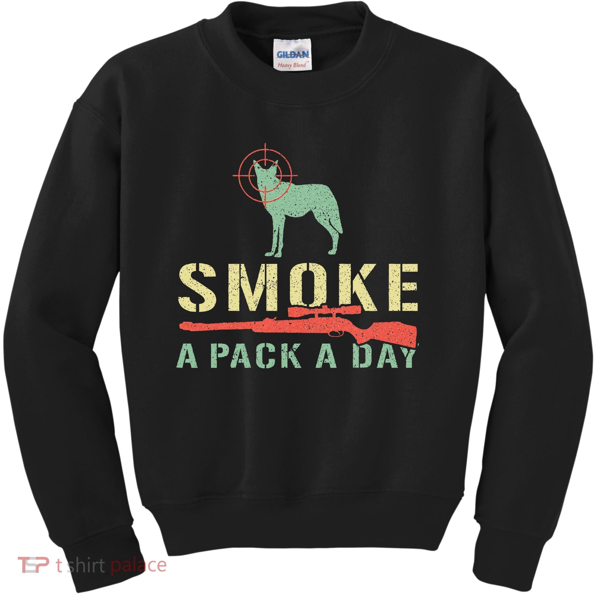 Smoke A Pack A Day Coyote Hunting Kids Sweatshirt