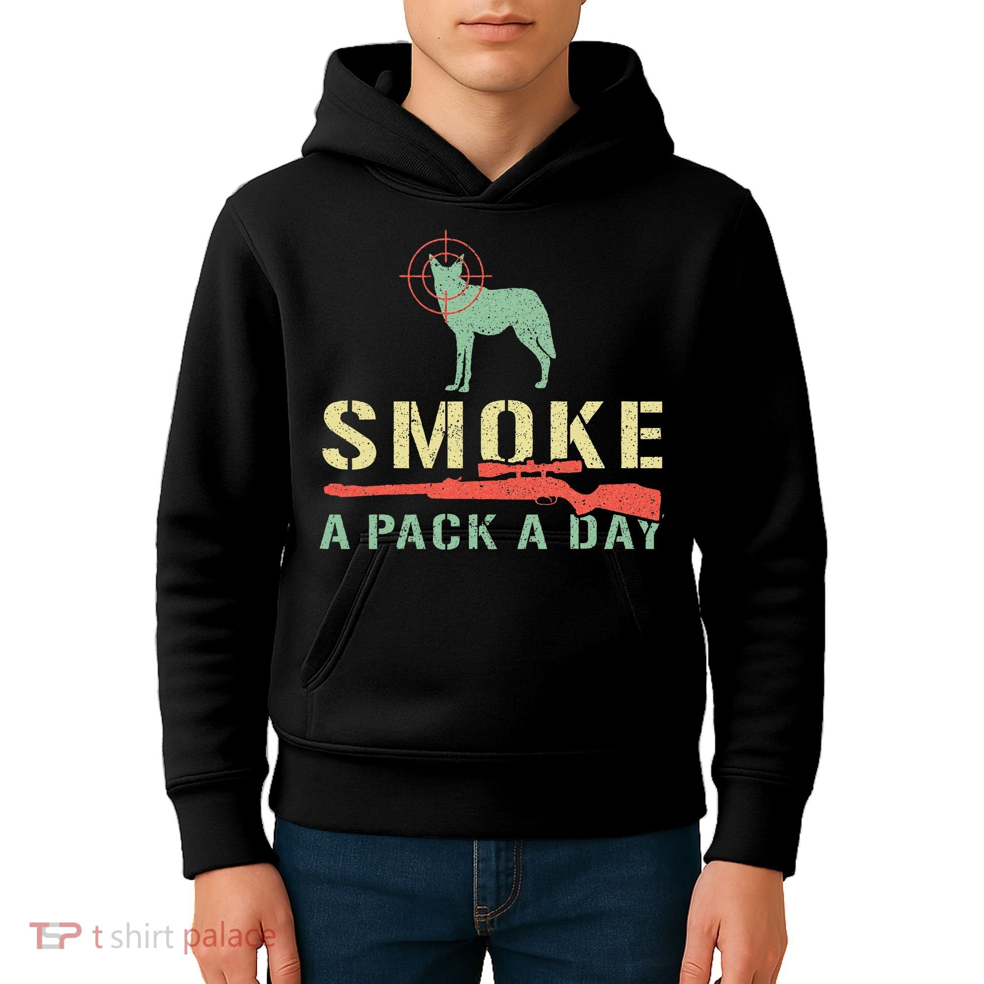 Smoke A Pack A Day Coyote Hunting Kids Hoodie