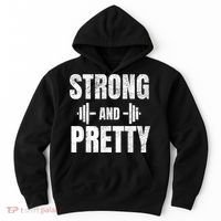 Strong And Pretty Gym Strongman Workout Fitness Hoodie thumb 0
