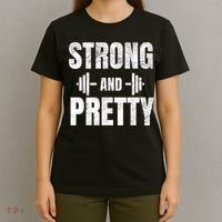 Strong And Pretty Gym Strongman Workout Fitness T-Shirt thumb 4