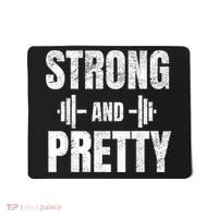 Strong And Pretty Gym Strongman Workout Fitness Mousepad thumb 0
