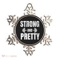 Strong And Pretty Gym Strongman Workout Fitness Ornament thumb 0