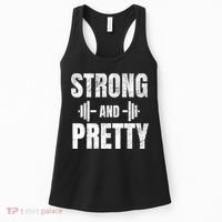 Strong And Pretty Gym Strongman Workout Fitness Women's Tank Top thumb 0