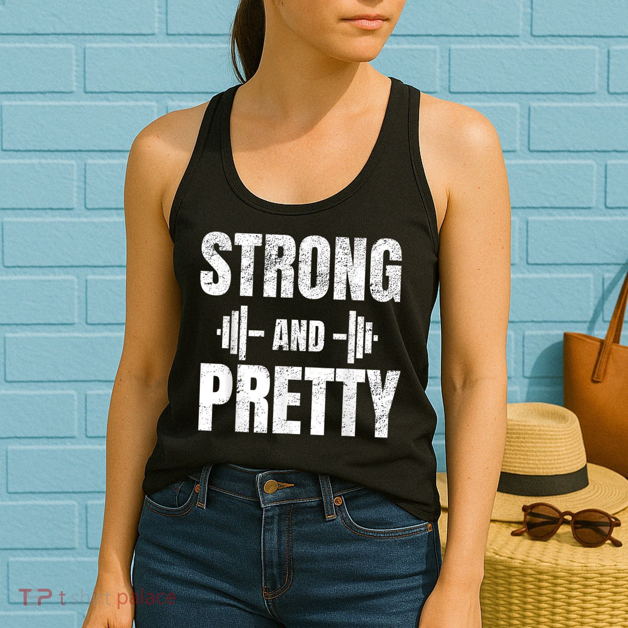 Strong And Pretty Gym Strongman Workout Fitness Women's Tank Top