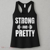 Strong And Pretty Gym Strongman Workout Fitness Women's Tank Top thumb 3