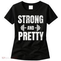 Strong And Pretty Gym Strongman Workout Fitness Women's T-Shirt thumb 0