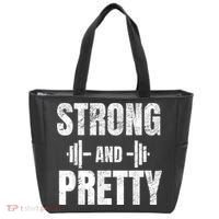 Strong And Pretty Gym Strongman Workout Fitness Tote Bag thumb 0