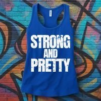 Strong And Pretty Work Out Gym Never Stop Training Cool Gift Women's Tank Top thumb 3