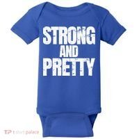 Strong And Pretty Work Out Gym Never Stop Training Cool Gift Baby Bodysuit thumb 0