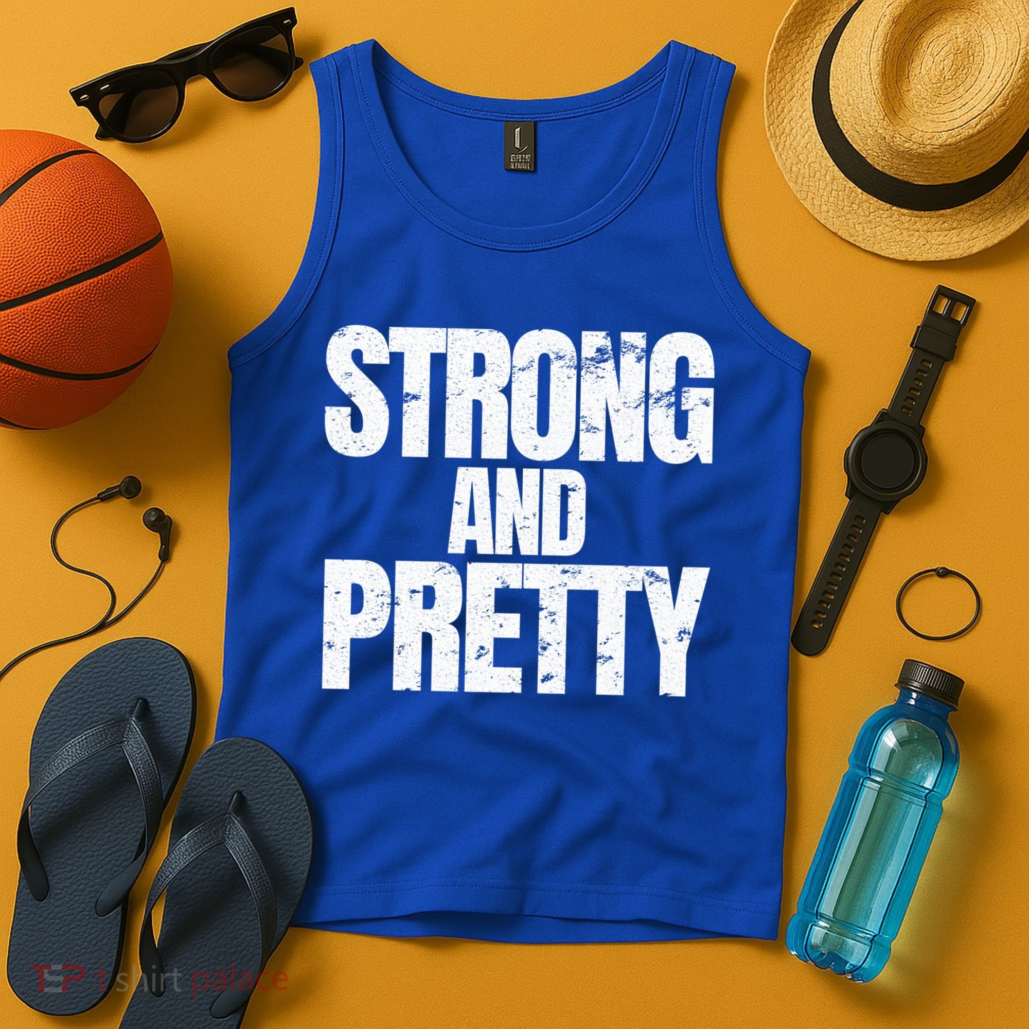 Strong And Pretty Work Out Gym Never Stop Training Cool Gift Tank Top