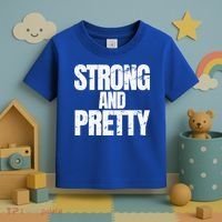 Strong And Pretty Work Out Gym Never Stop Training Cool Gift Toddler T-Shirt thumb 3