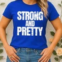 Strong And Pretty Work Out Gym Never Stop Training Cool Gift Women's T-Shirt thumb 2