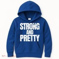 Strong And Pretty Work Out Gym Never Stop Training Cool Gift Kids Hoodie thumb 0