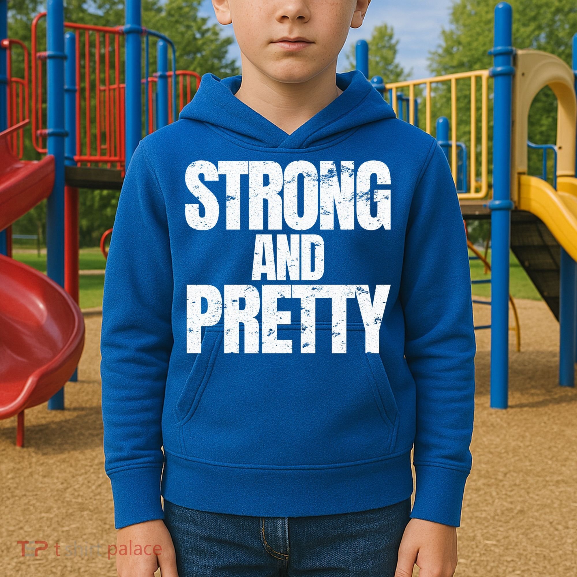 Strong And Pretty Work Out Gym Never Stop Training Cool Gift Kids Hoodie