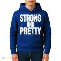 Strong And Pretty Work Out Gym Never Stop Training Cool Gift Kids Hoodie thumb 4