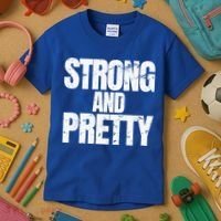 Strong And Pretty Work Out Gym Never Stop Training Cool Gift Kids T-Shirt thumb 3