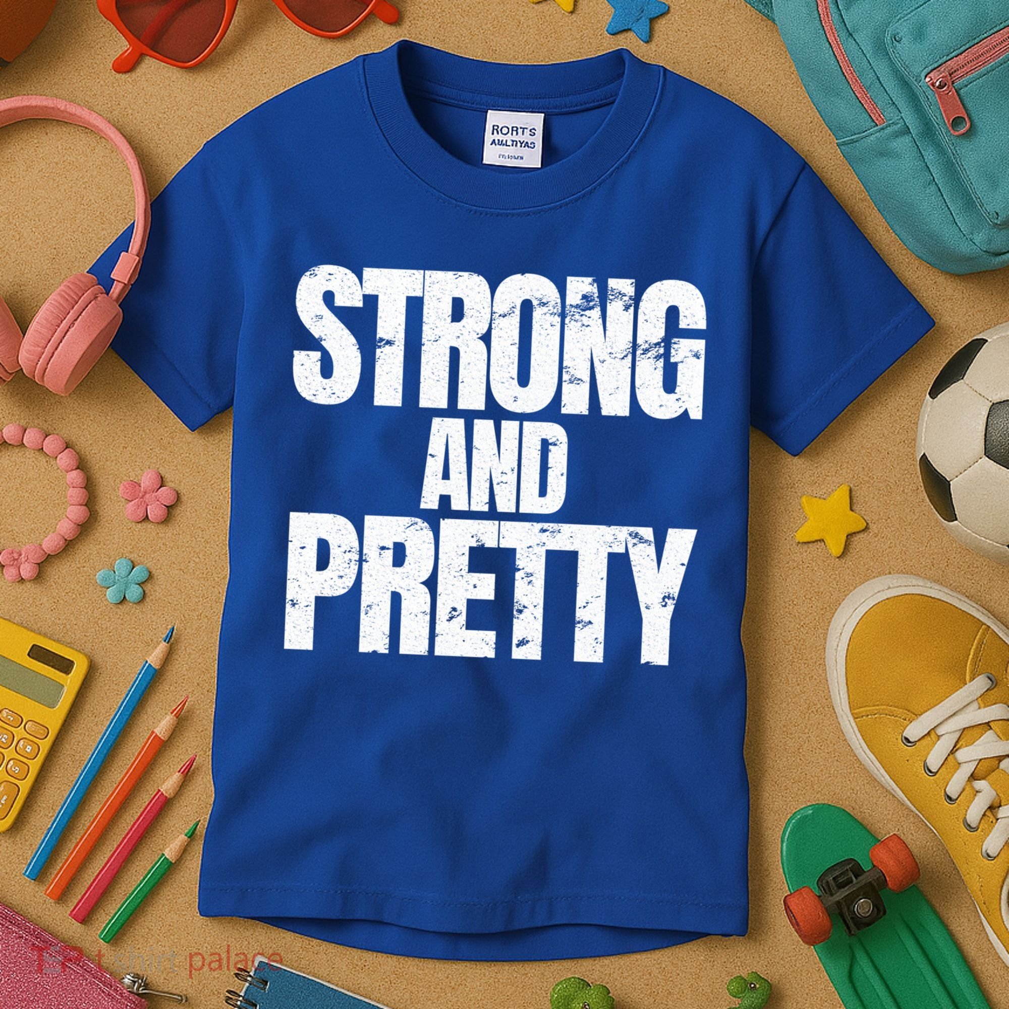 Strong And Pretty Work Out Gym Never Stop Training Cool Gift Kids T-Shirt