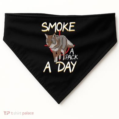 Smoke A Pack A Day Coyote Hunting Jackal Wolf Great Gift USA-Made Doggie Bandana