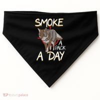 Smoke A Pack A Day Coyote Hunting Jackal Wolf Great Gift USA-Made Doggie Bandana thumb 0