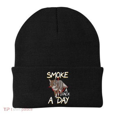 Smoke A Pack A Day Coyote Hunting Jackal Wolf Great Gift Beanie