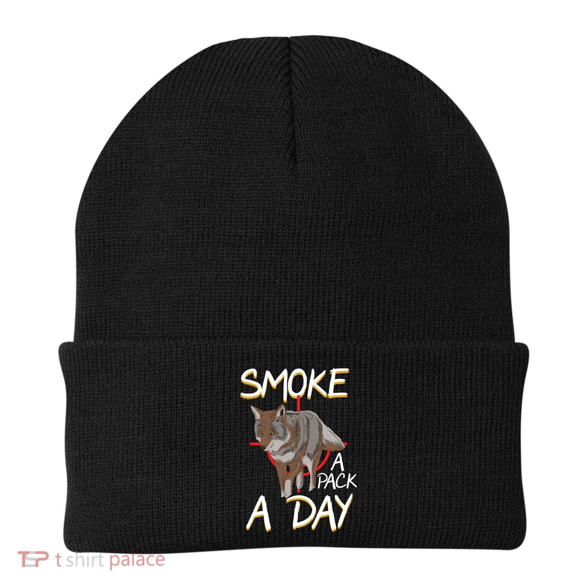 Smoke A Pack A Day Coyote Hunting Jackal Wolf Great Gift Beanie