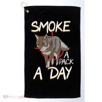 Smoke A Pack A Day Coyote Hunting Jackal Wolf Great Gift Golf Towel thumb 0