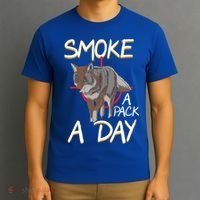 Smoke A Pack A Day Coyote Hunting Jackal Wolf Great Gift T-Shirt thumb 3