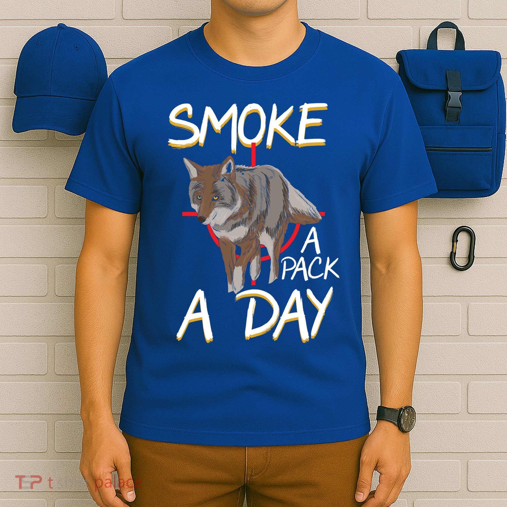 Smoke A Pack A Day Coyote Hunting Jackal Wolf Great Gift T-Shirt