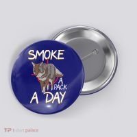 Smoke A Pack A Day Coyote Hunting Jackal Wolf Great Gift Button thumb 0