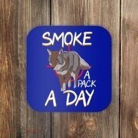 Smoke A Pack A Day Coyote Hunting Jackal Wolf Great Gift Coaster thumb 0