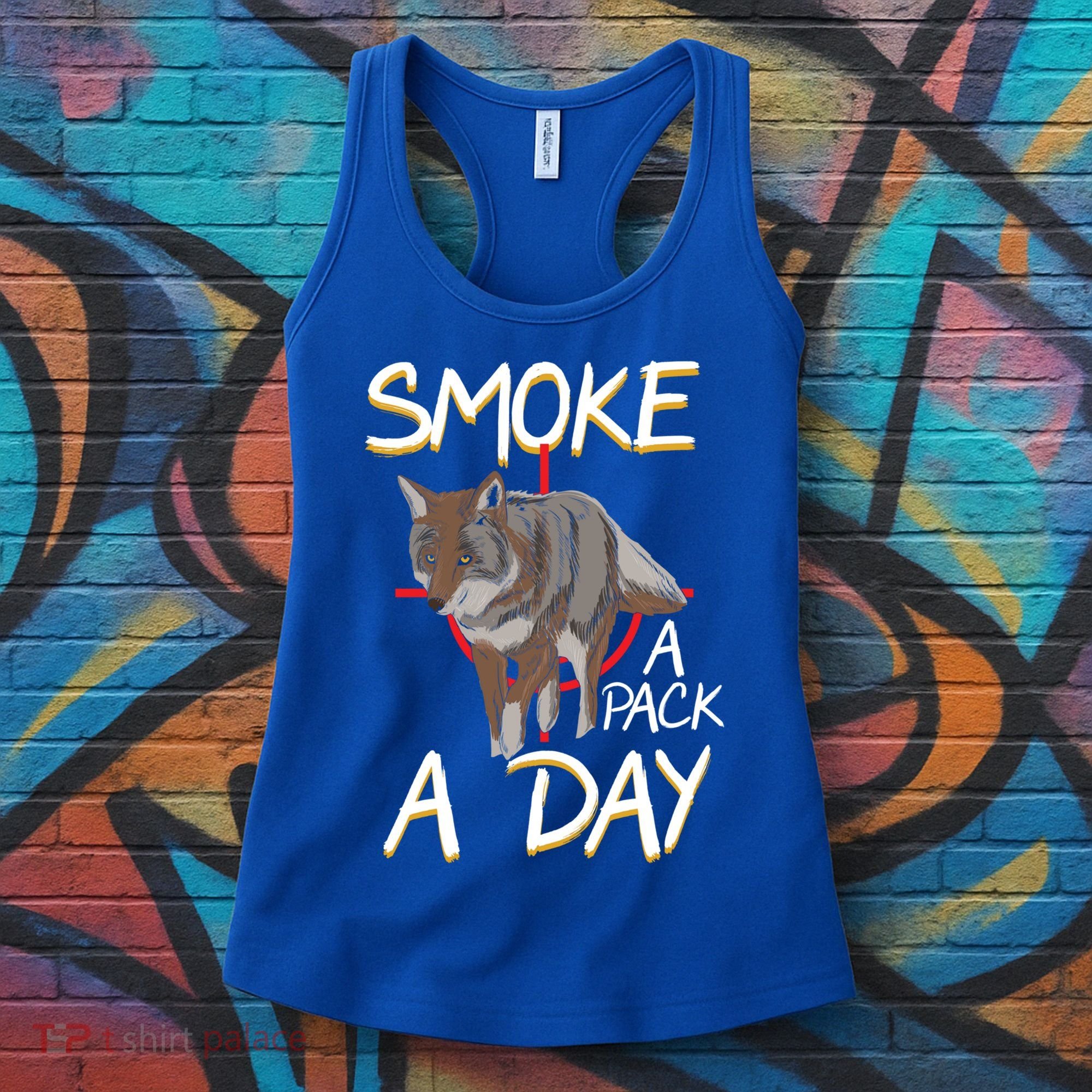 Smoke A Pack A Day Coyote Hunting Jackal Wolf Great Gift Women's Tank Top