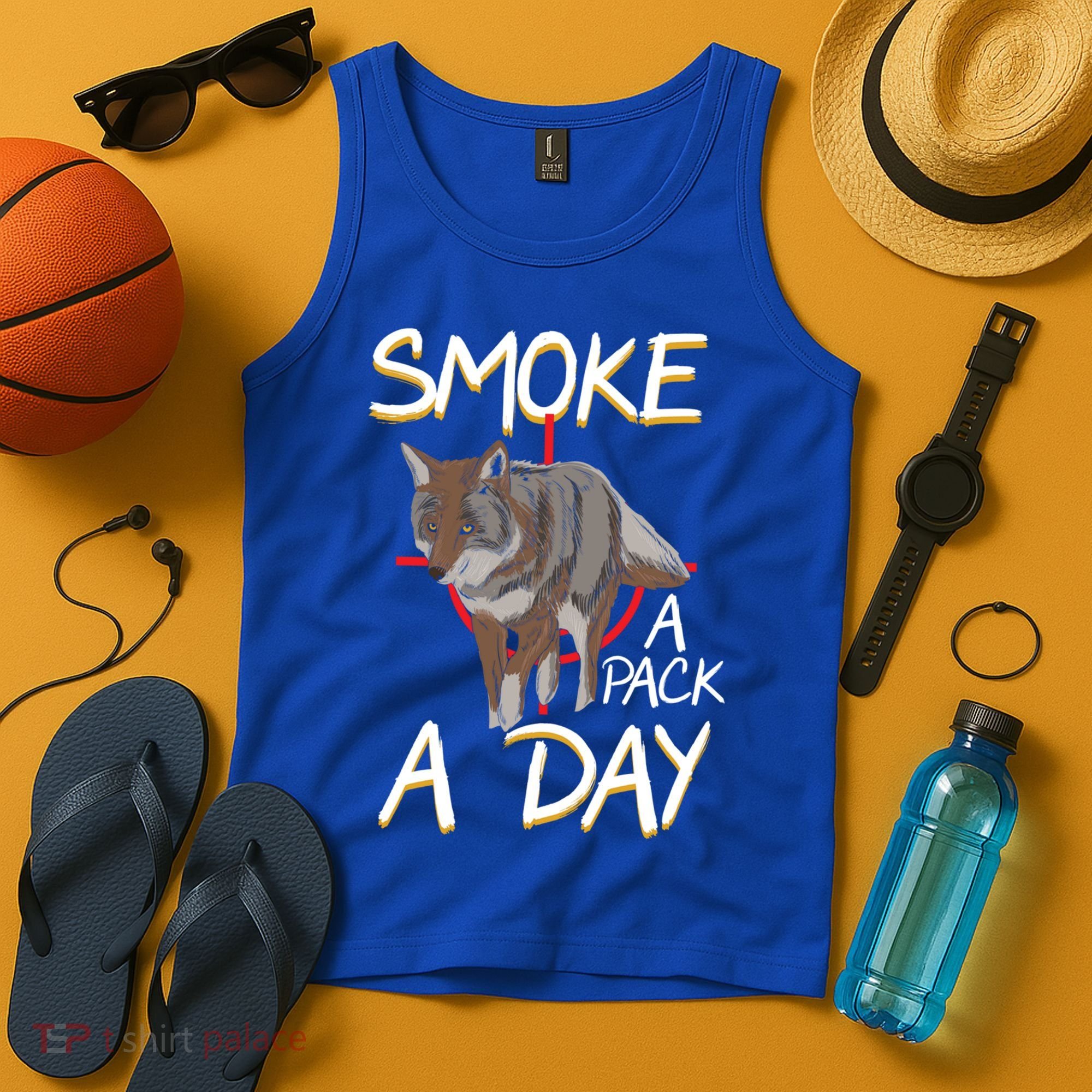 Smoke A Pack A Day Coyote Hunting Jackal Wolf Great Gift Tank Top