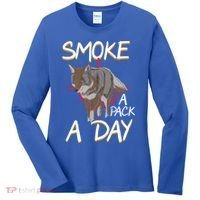 Smoke A Pack A Day Coyote Hunting Jackal Wolf Great Gift Women's Long Sleeve Shirt thumb 0