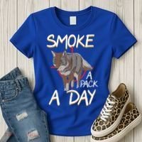 Smoke A Pack A Day Coyote Hunting Jackal Wolf Great Gift Women's T-Shirt thumb 3