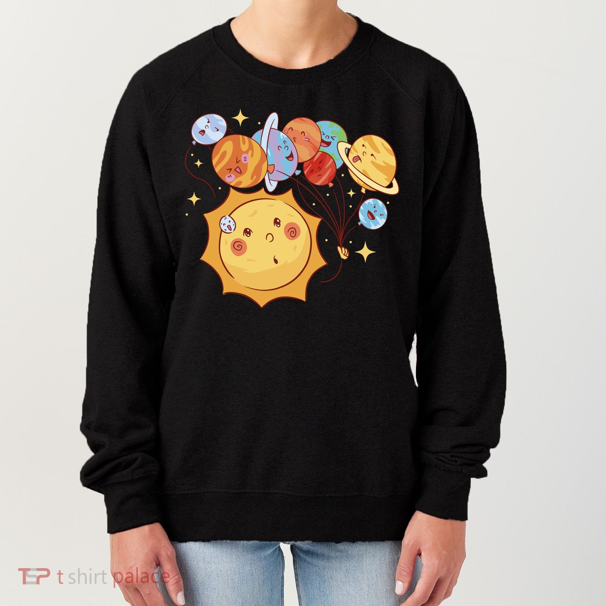Sun And Planets Cute Galaxy Women's Sweatshirt