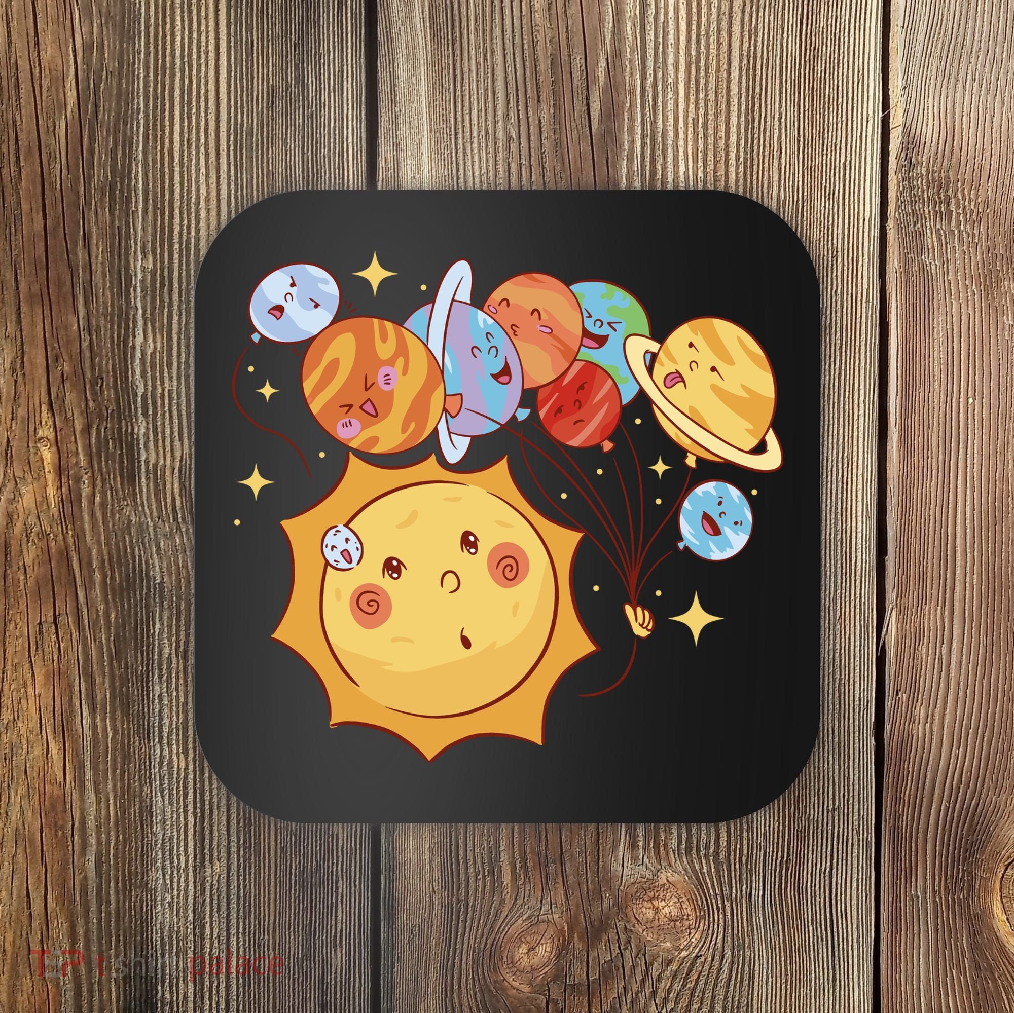 Sun And Planets Cute Galaxy Coaster