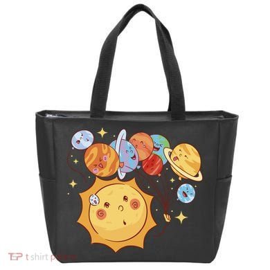 Sun And Planets Cute Galaxy Tote Bag