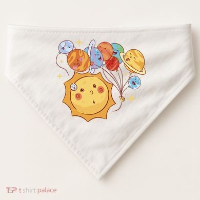 Sun And Planets Cute Galaxy USA-Made Doggie Bandana