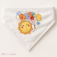 Sun And Planets Cute Galaxy USA-Made Doggie Bandana thumb 0