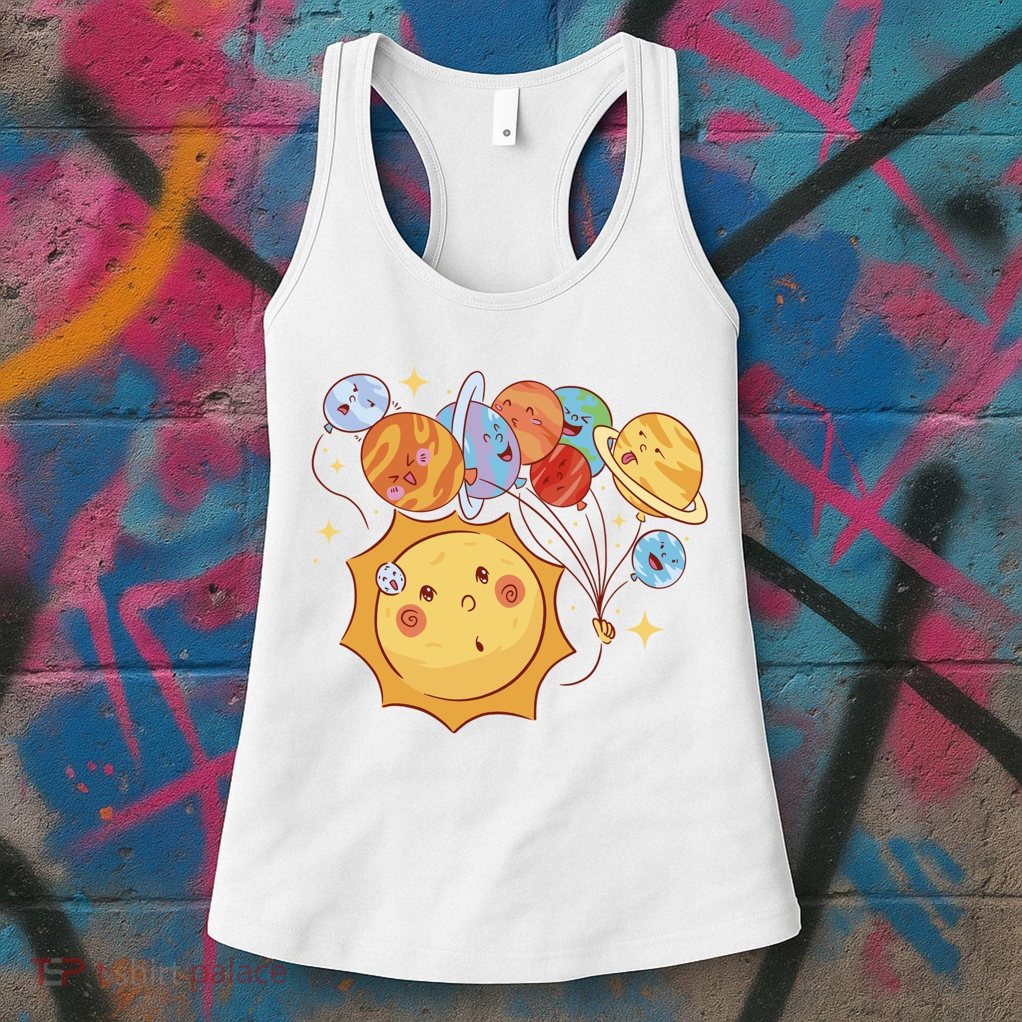Sun And Planets Cute Galaxy Women's Tank Top