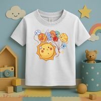 Sun And Planets Cute Galaxy Toddler T-Shirt thumb 3