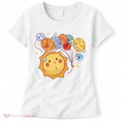 Sun And Planets Cute Galaxy Women's T-Shirt