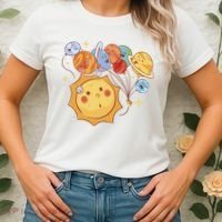 Sun And Planets Cute Galaxy Women's T-Shirt thumb 2