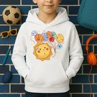 Sun And Planets Cute Galaxy Kids Hoodie thumb 2